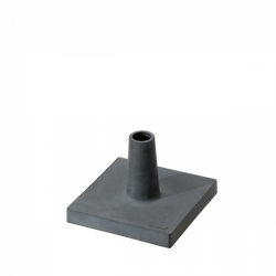 Sleek gray concrete candle holder with a cone-shaped center for stylish decor.