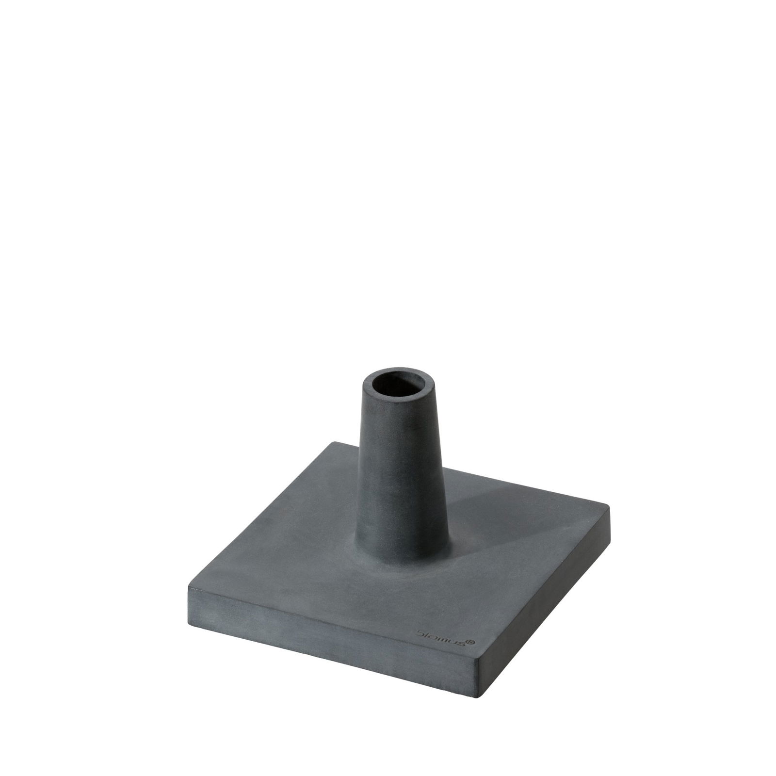 Eleganter grauer Betoncadeholder mit einem konusförmigen Zentrum für stilvolle Dekoration.