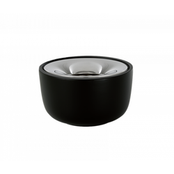 Stylish black bowl with a polished silver interior for modern decor and serving.