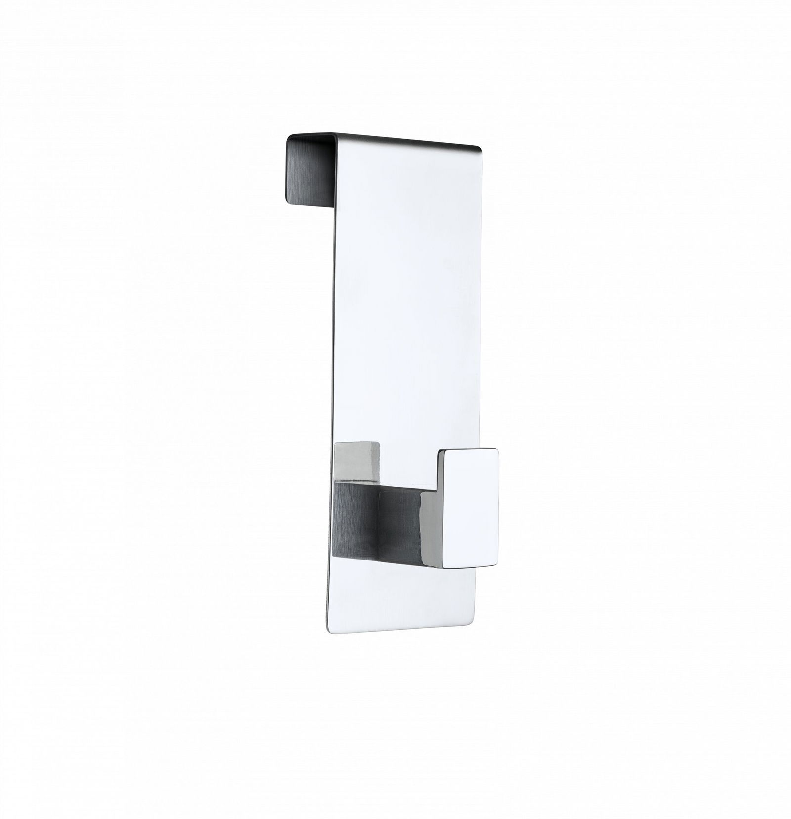 Sleek modern metal wall hook ideal for hanging coats or bags in stylish interiors.