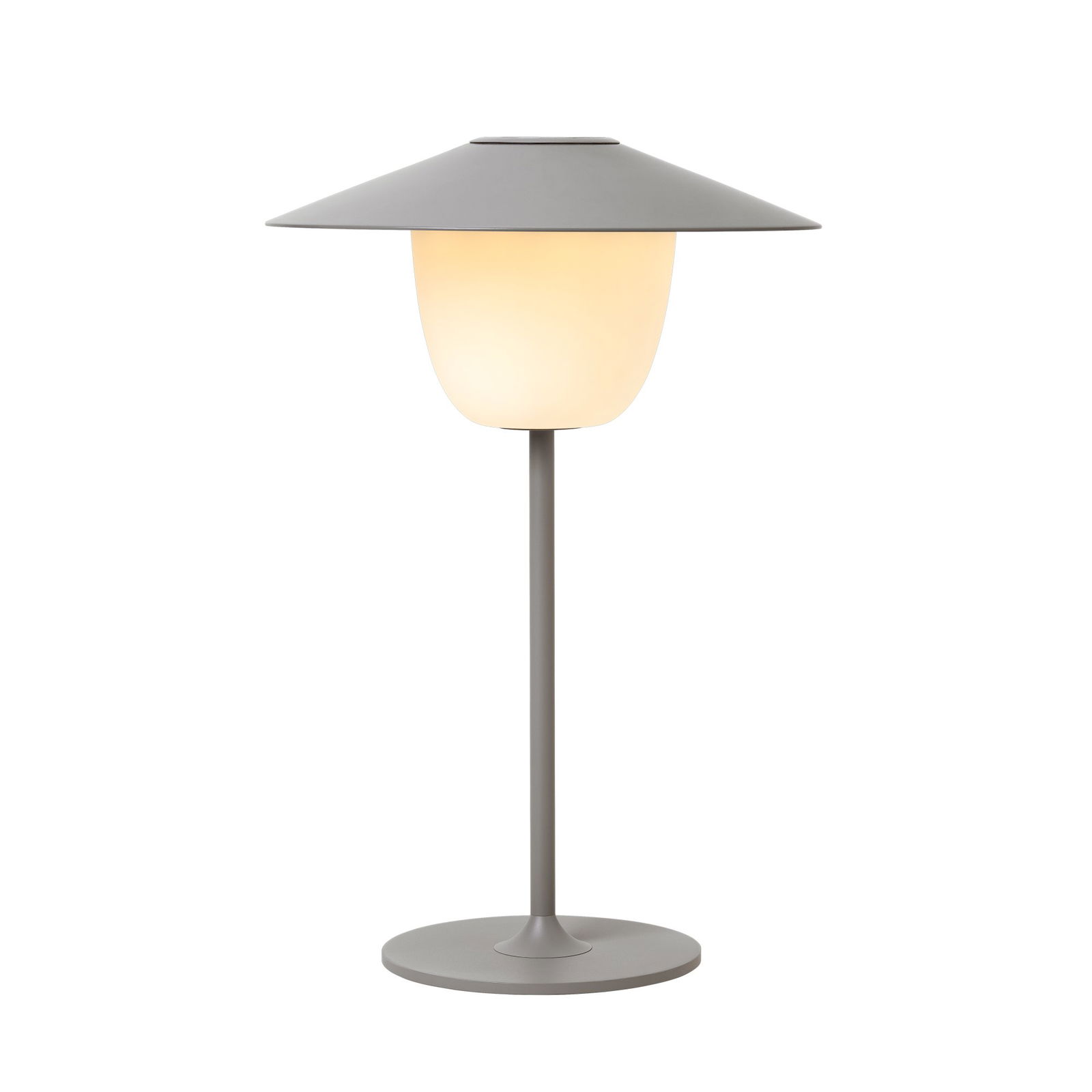 Moderne Tischlampe mit schlankem Design und sanftem, warmem Licht.