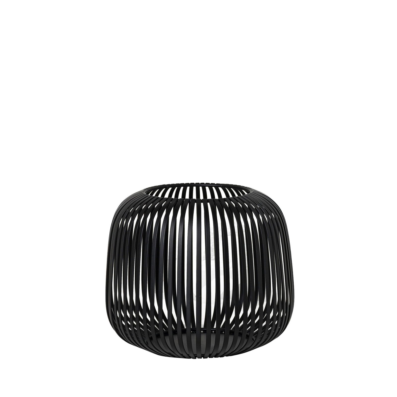 Stylische schwarze dekorative Vase mit modernem, offenem Gitterdesign.