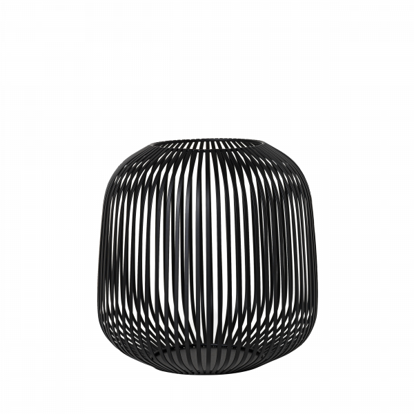 Elegante schwarze Drahtvase mit modernem Design, perfekt für die Wohnkultur oder Blumenarrangements.