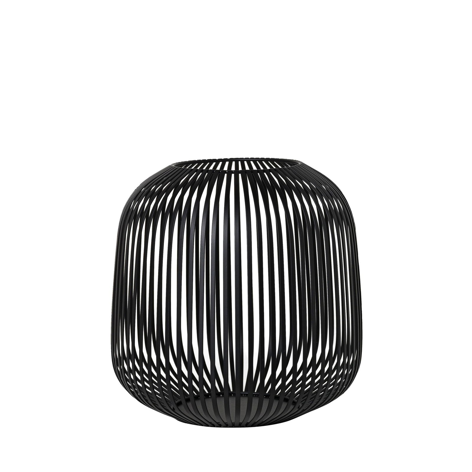 Elegante schwarze Drahtvase mit modernem Design, perfekt für die Wohnkultur oder Blumenarrangements.