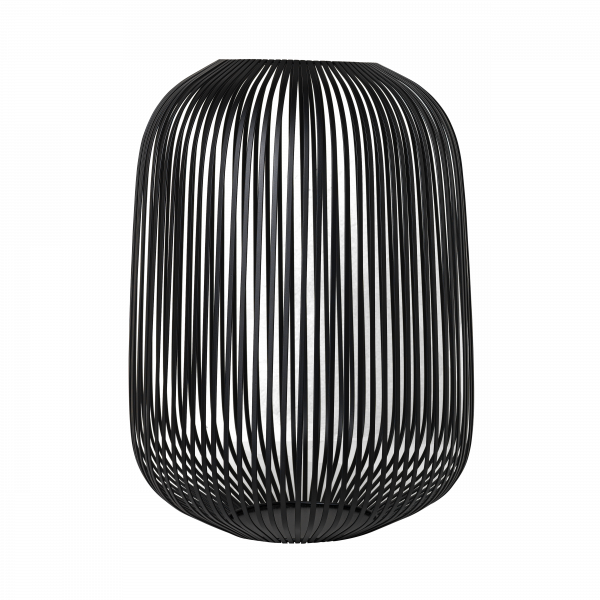 Moderne schwarze Drahtlampe, die ein zeitgenössisches Design für stilvolle Wohnkultur zeigt.