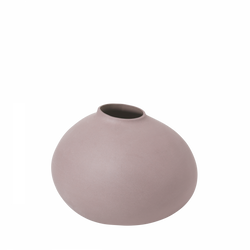 Minimalist pink vase with a rounded shape and narrow opening, perfect for decor.