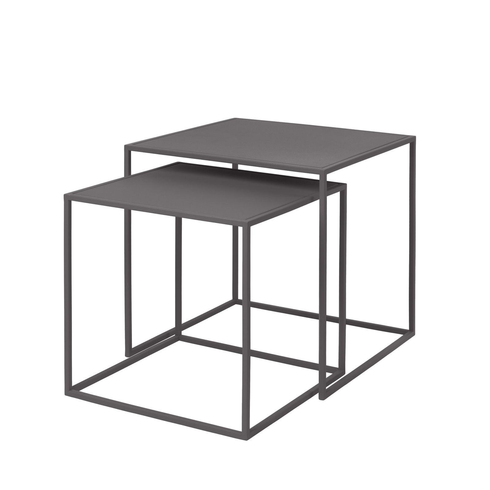 Moderne Beistelltische mit einem eleganten minimalistischen Design in Grau.