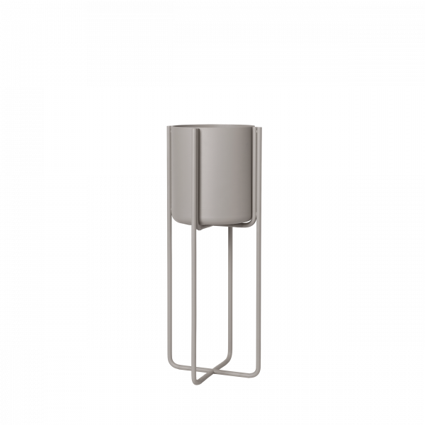 Stilvoller moderner Blumentopf mit Metallständer in einem eleganten Design.