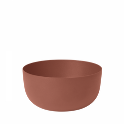 Round terracotta bowl with a smooth matte finish, perfect for serving or decoration.
