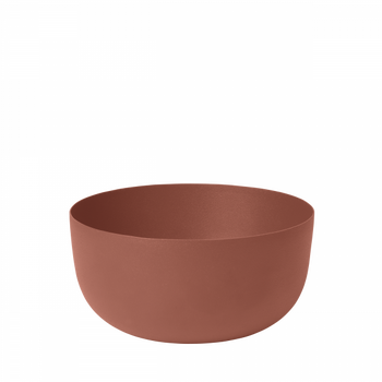 Round terracotta bowl with a smooth matte finish, perfect for serving or decoration.