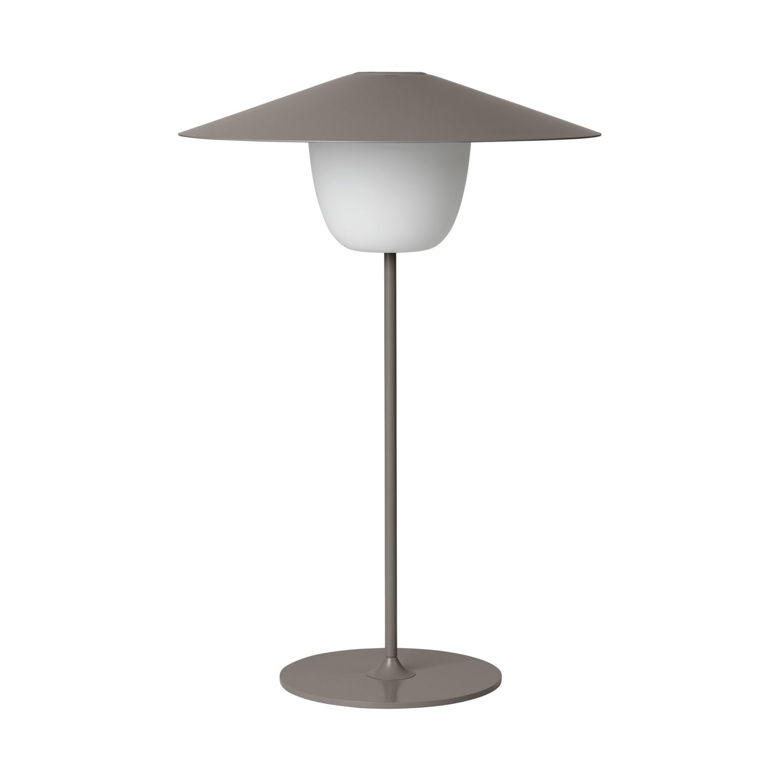 Moderne minimalistische Tischlampe mit einem breiten Schirm und runder Basis, perfekt für stilvolle Dekoration.