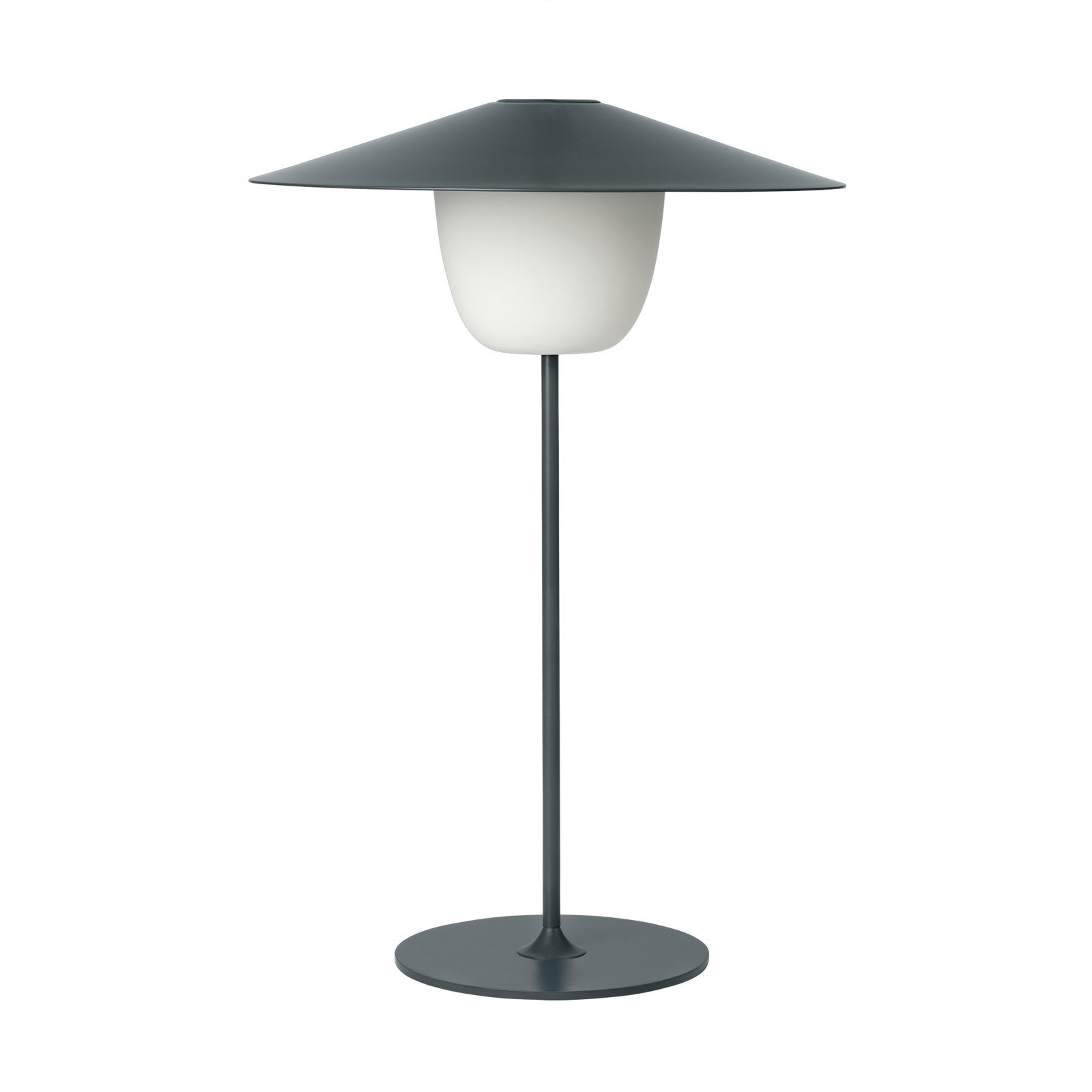 Stilvolle moderne Lampe mit einem runden Sockel und einem schlanken, minimalistischen Design.