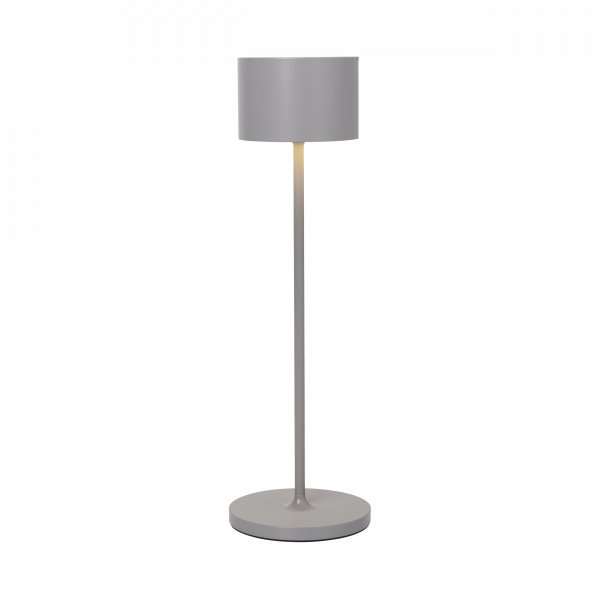 Stylish modern gray floor lamp with a sleek design and soft light.