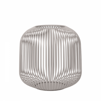 Modern white wire vase with an elegant, minimalist design for home decor.