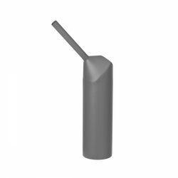 Schlanke graue Flasche mit einem gebogenen Strohhalm, perfekt für stilvolle Hydration unterwegs.