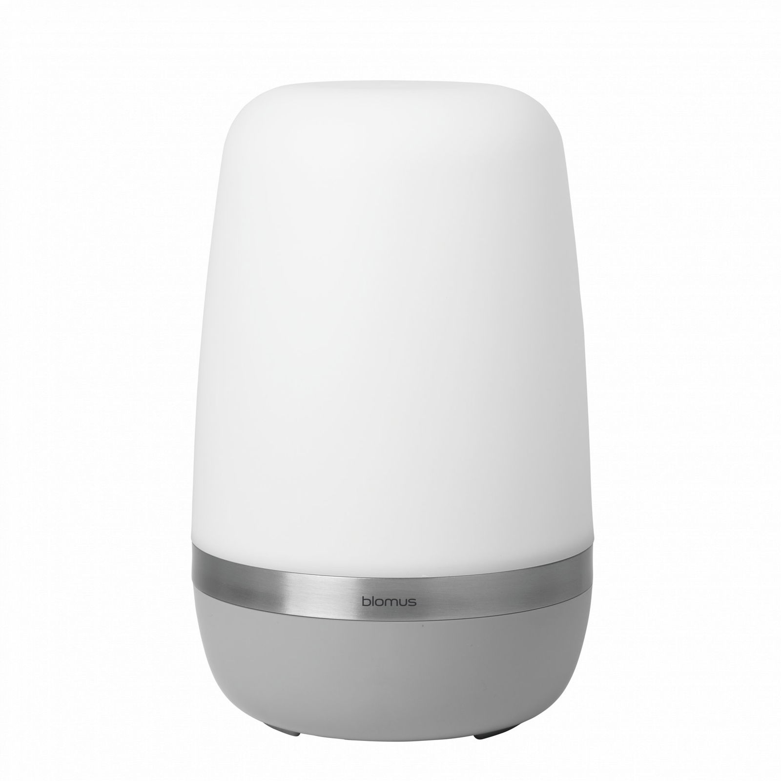 Modern Blomus lamp with a sleek white design and a metallic base, ideal for stylish decor.