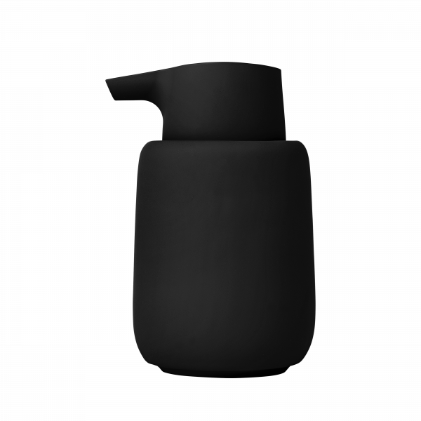 Stylischer schwarzer Keramikbehälter mit modernem, minimalistischen Design und glatter, matter Oberfläche.