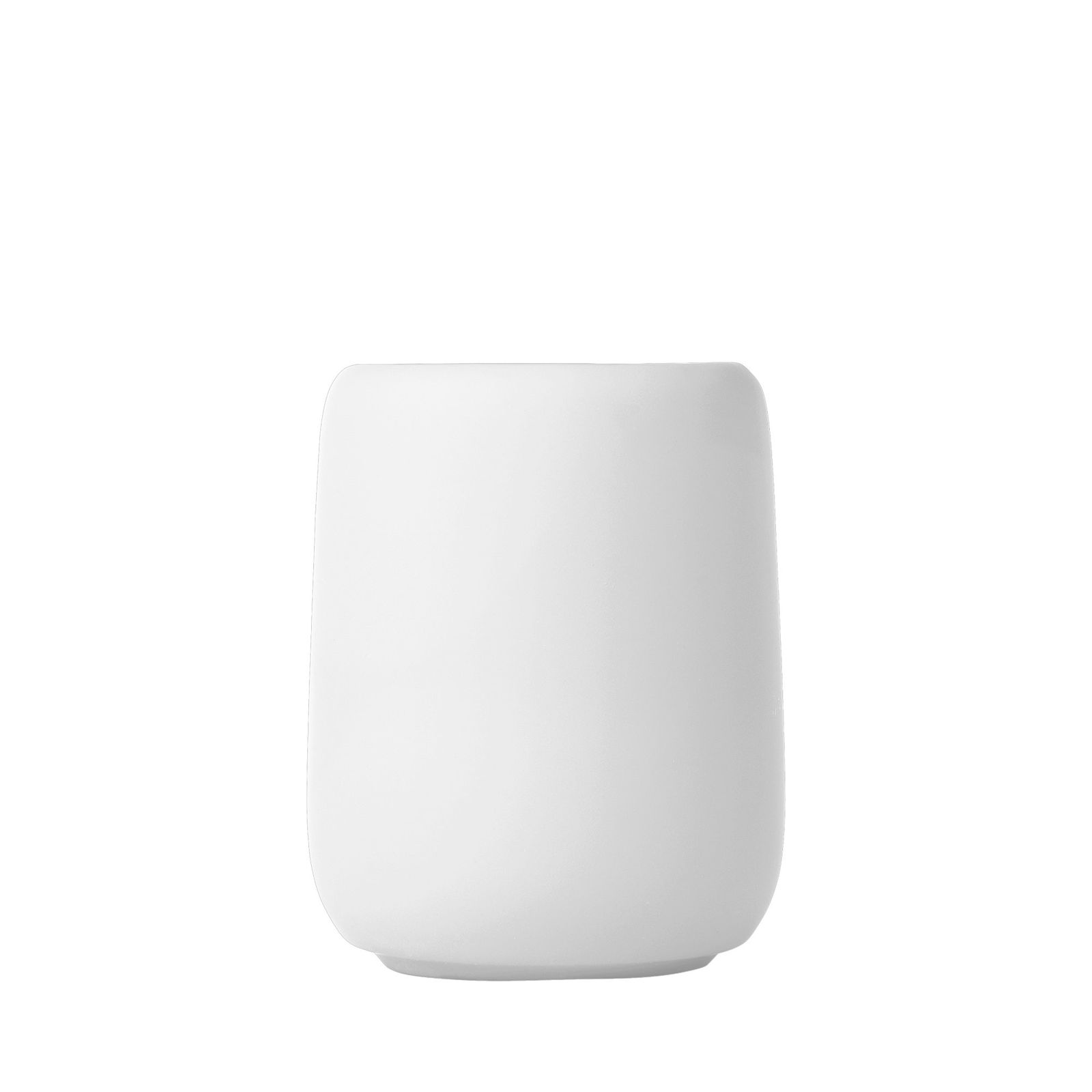 Minimalist white ceramic pot on a black background, perfect for home decor and plants.