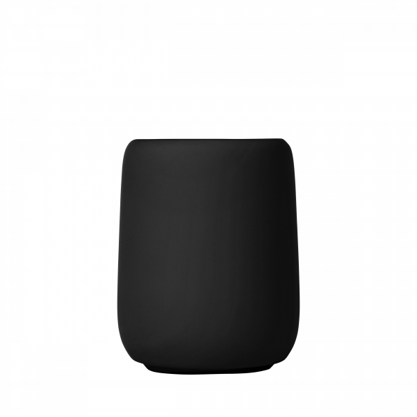 Elegante schwarze Keramikschale mit einer glatten, matten Oberfläche für moderne Wohnkultur.