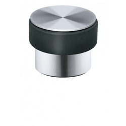 Modern black and silver kitchen knob with a sleek design for cabinetry or furniture.