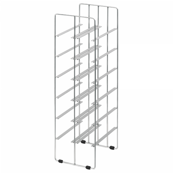 Moderner Metalldrahtregal mit mehreren Regalen für eine effiziente Lageranzeige.