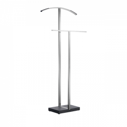 Sleek metal clothing rack with a modern design for retail or home use.