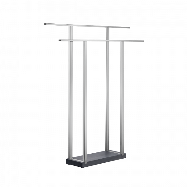 Eleganter moderner Kleiderständer mit minimalistischem Design und robustem Fuß zur Anzeige und Organisation.
