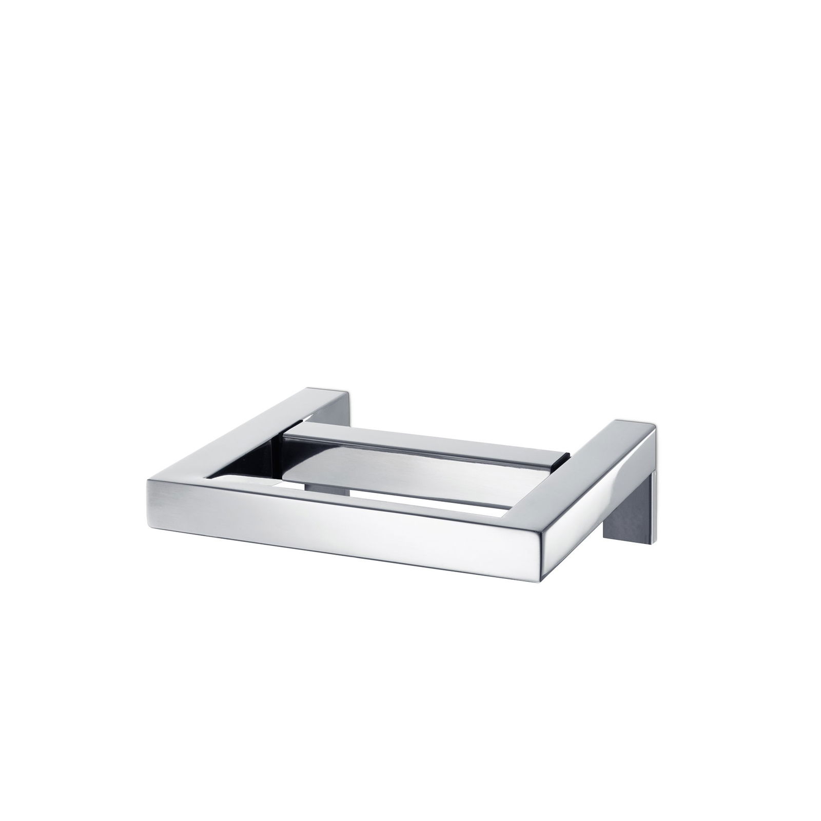 Eleganter Seifenhalter aus Chrom mit modernem Design für stilvolle Badezimmerdekoration.