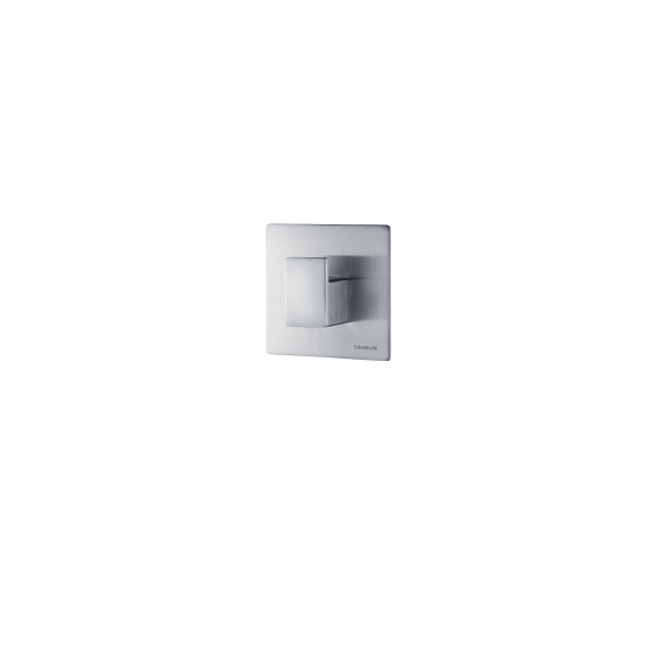 Sleek modern light switch with minimalist design and silver finish on a black background.