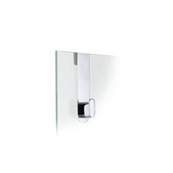 Sleek modern glass door handle showcasing minimalist design and polished chrome finish.