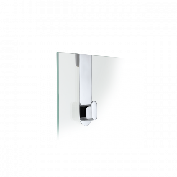 Eleganter moderner Glas-Türgriff mit minimalistischer Gestaltung und polierter Chromoberfläche.
