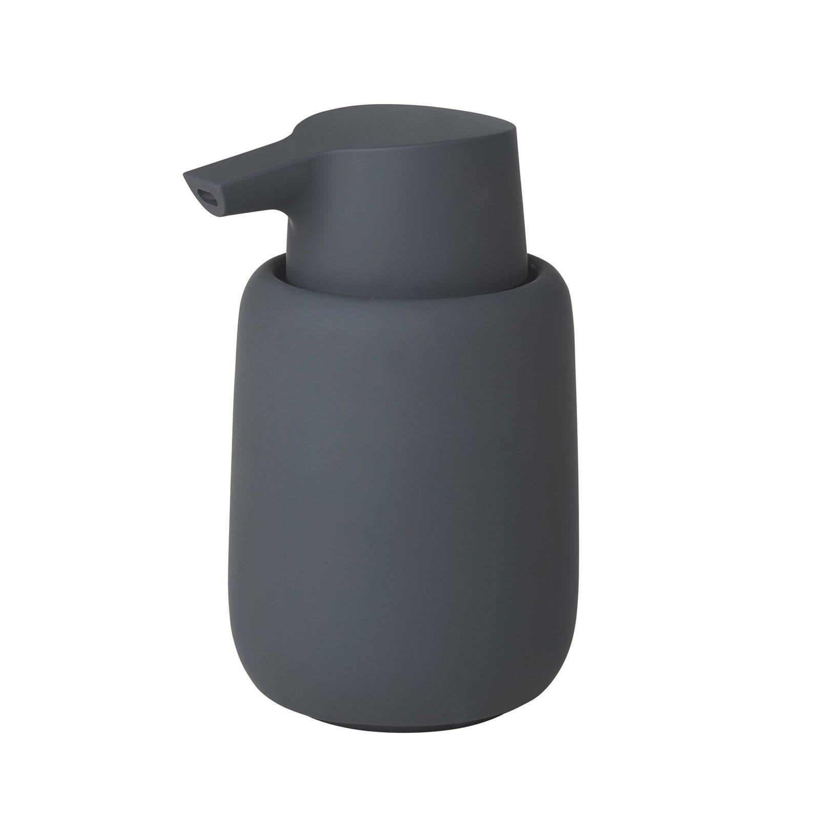Matte grauer Seifenspender mit einem eleganten, modernen Design für jede Badezimmer- oder Küchendekoration.