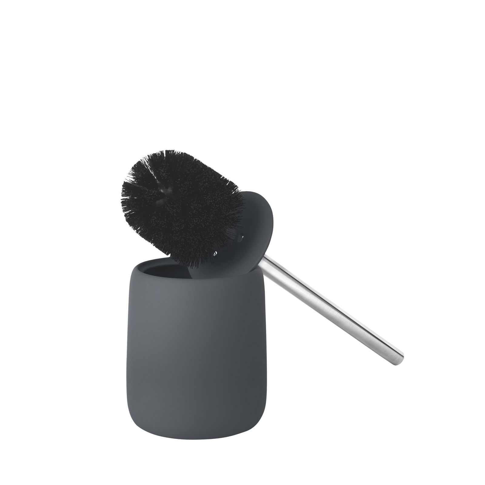 Elegantes schwarzes Toilettenbürsten-Set mit modernem Halter und stilvollem Design für die Badezimmerdekoration.