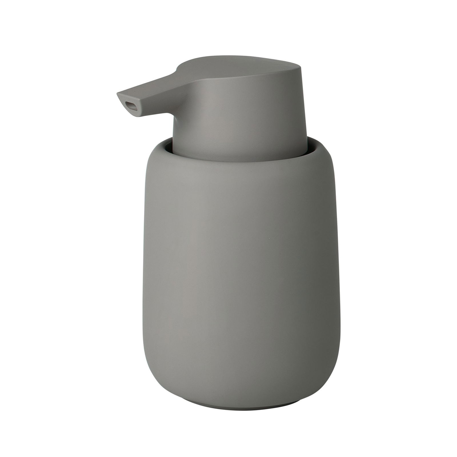 Matte grauer Seifenspender mit einem eleganten, modernen Design für zeitgenössische Badezimmer.