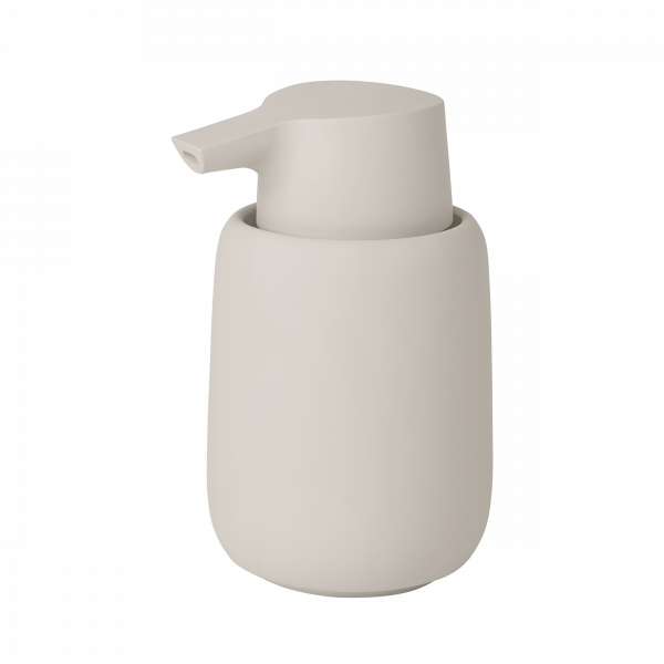 Minimalistischer weißer Seifenspender mit einem schlanken Design für moderne Dekoration.