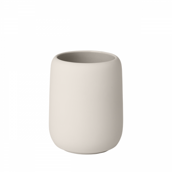 Minimalistische beige Keramikvase für moderne Wohnkultur und Pflanzenausstellungen.