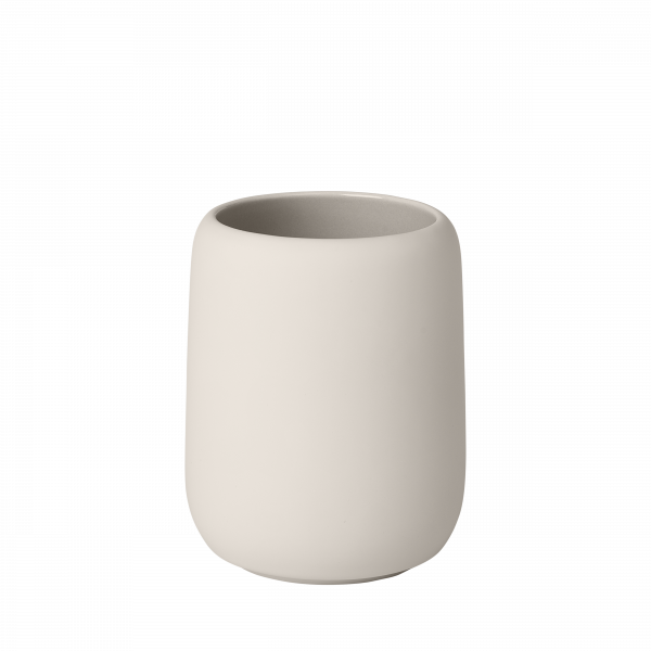 Minimalist beige ceramic vase for modern home decor and plant displays.