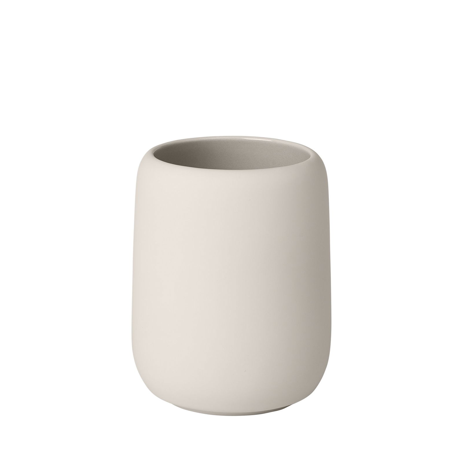 Minimalist beige ceramic vase for modern home decor and plant displays.