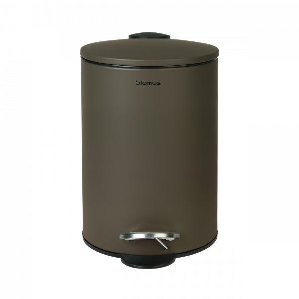 Stylish brown waste bin with a sleek design by Blomus for modern interiors.