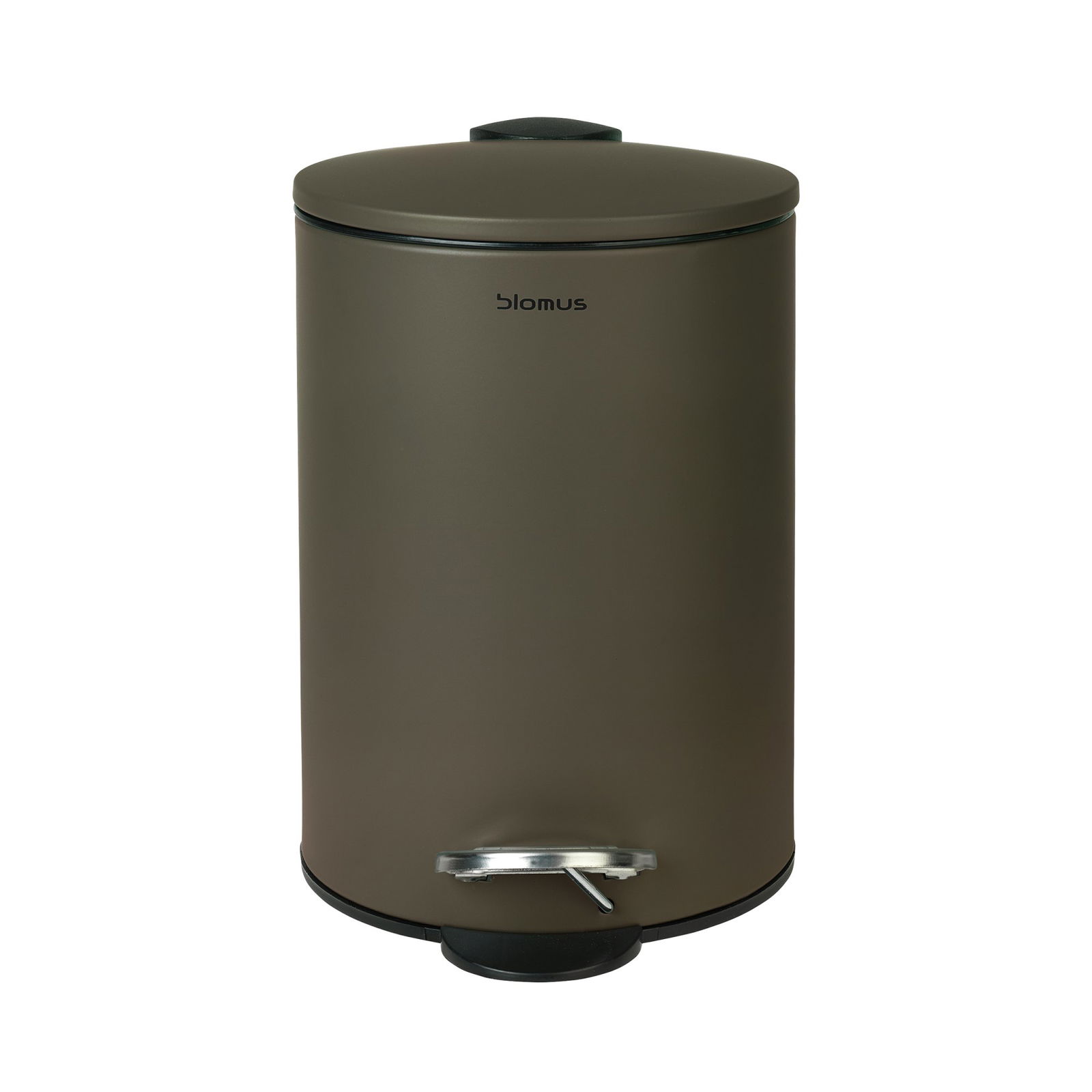 Stylish brown waste bin with a sleek design by Blomus for modern interiors.