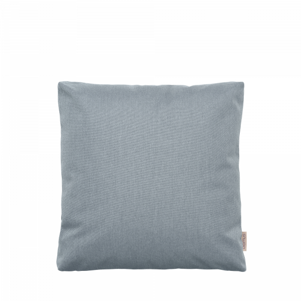 Light blue decorative pillow with a simple, modern design.