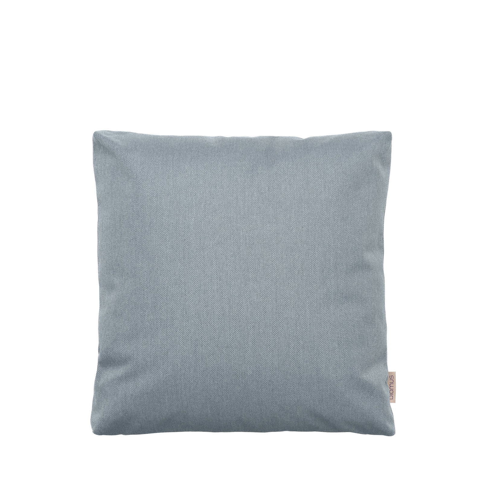 Light blue decorative pillow with a simple, modern design.