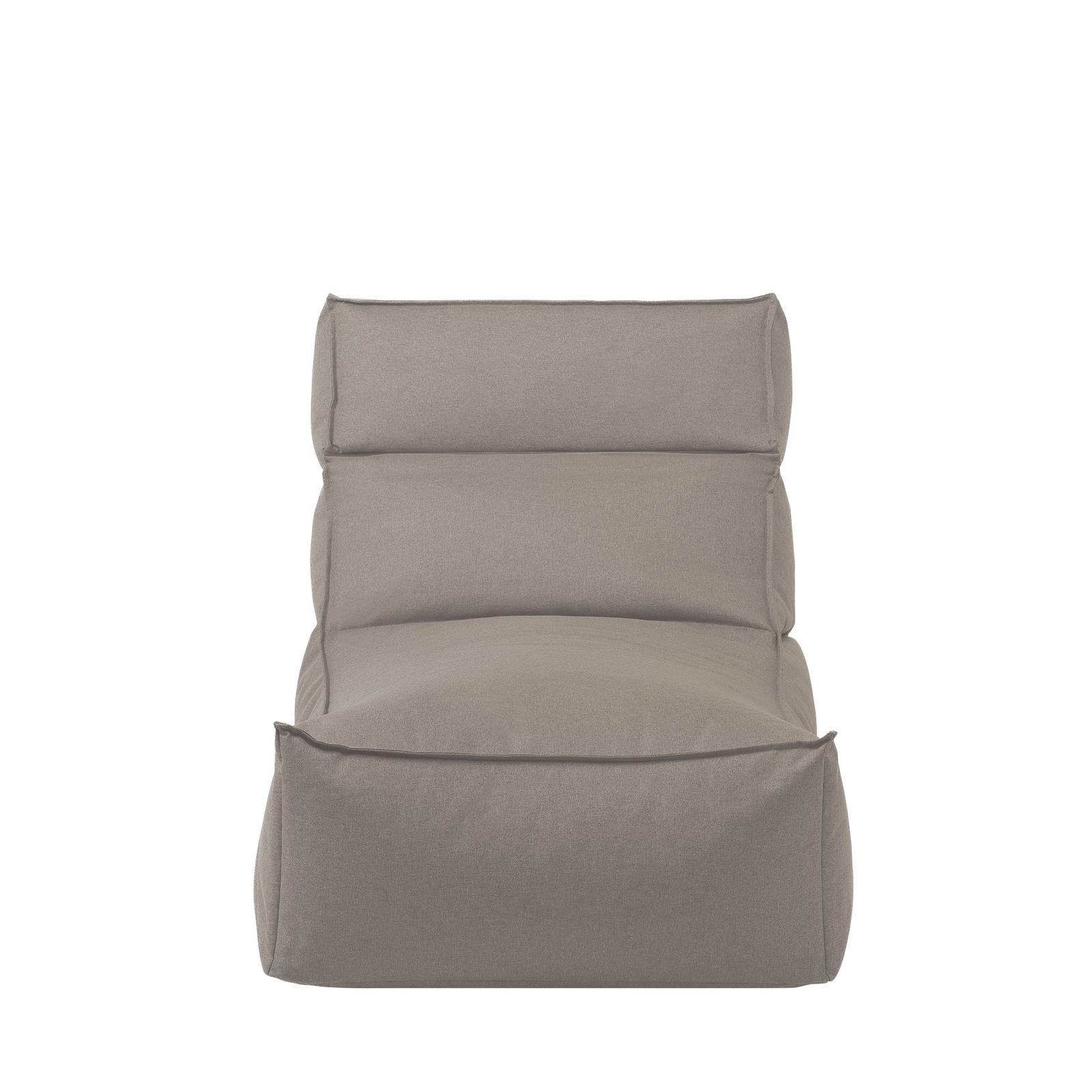 Stylish beige bean bag chair with a modern design and comfortable seating.