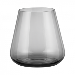 Elegant gray glass vase with a modern design, perfect for any home decor.
