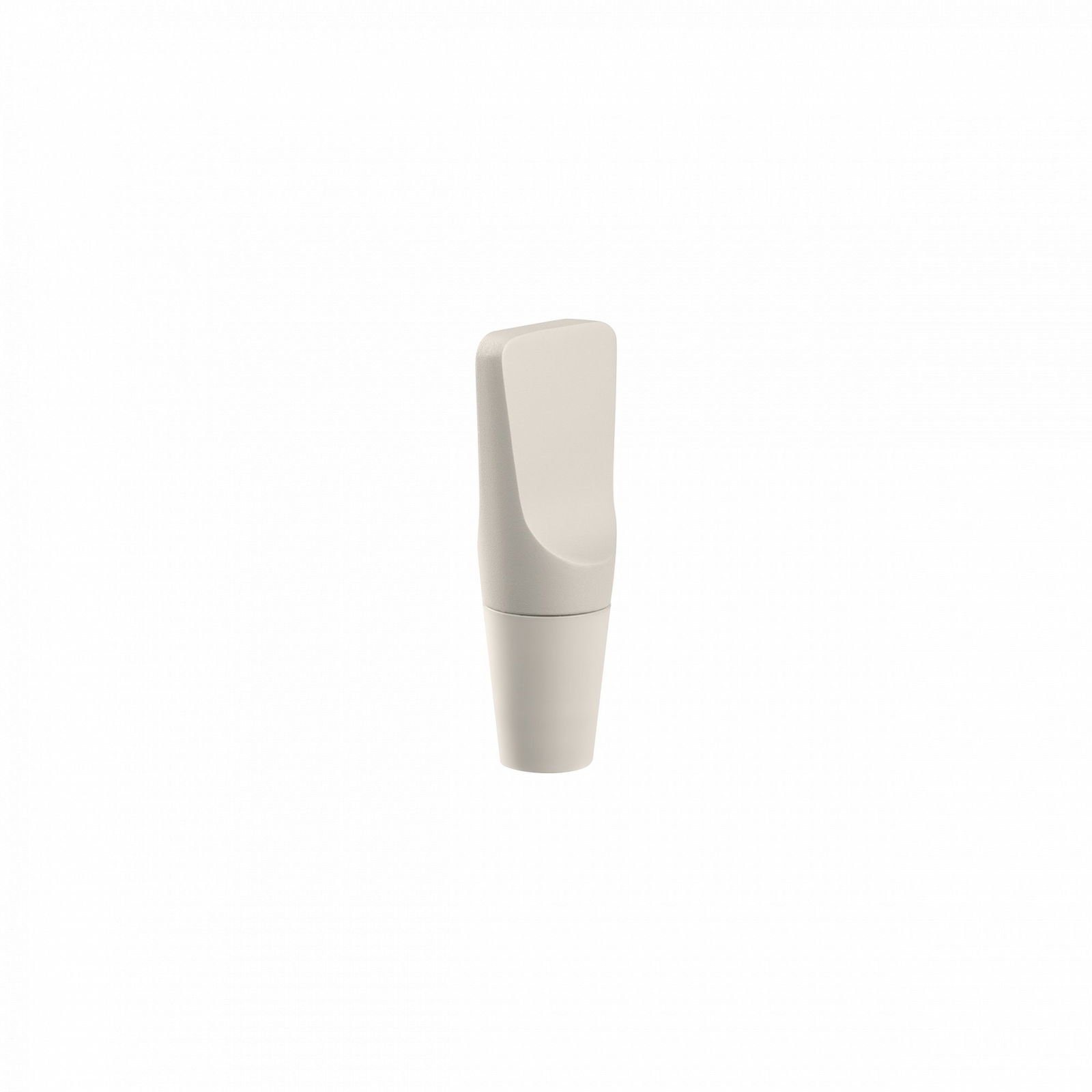 Minimalist weißer Lippenstift tube vor schwarzem Hintergrund, der ein elegantes Design zur Schau stellt.