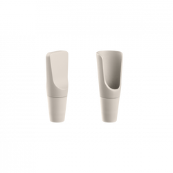 Modern beige vase set with sleek design for home decor.