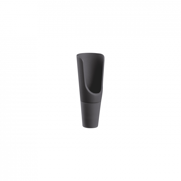 Elegante schwarze moderne Vase mit einem einzigartigen geschwungenen Design für eine stilvolle Wohnkultur.