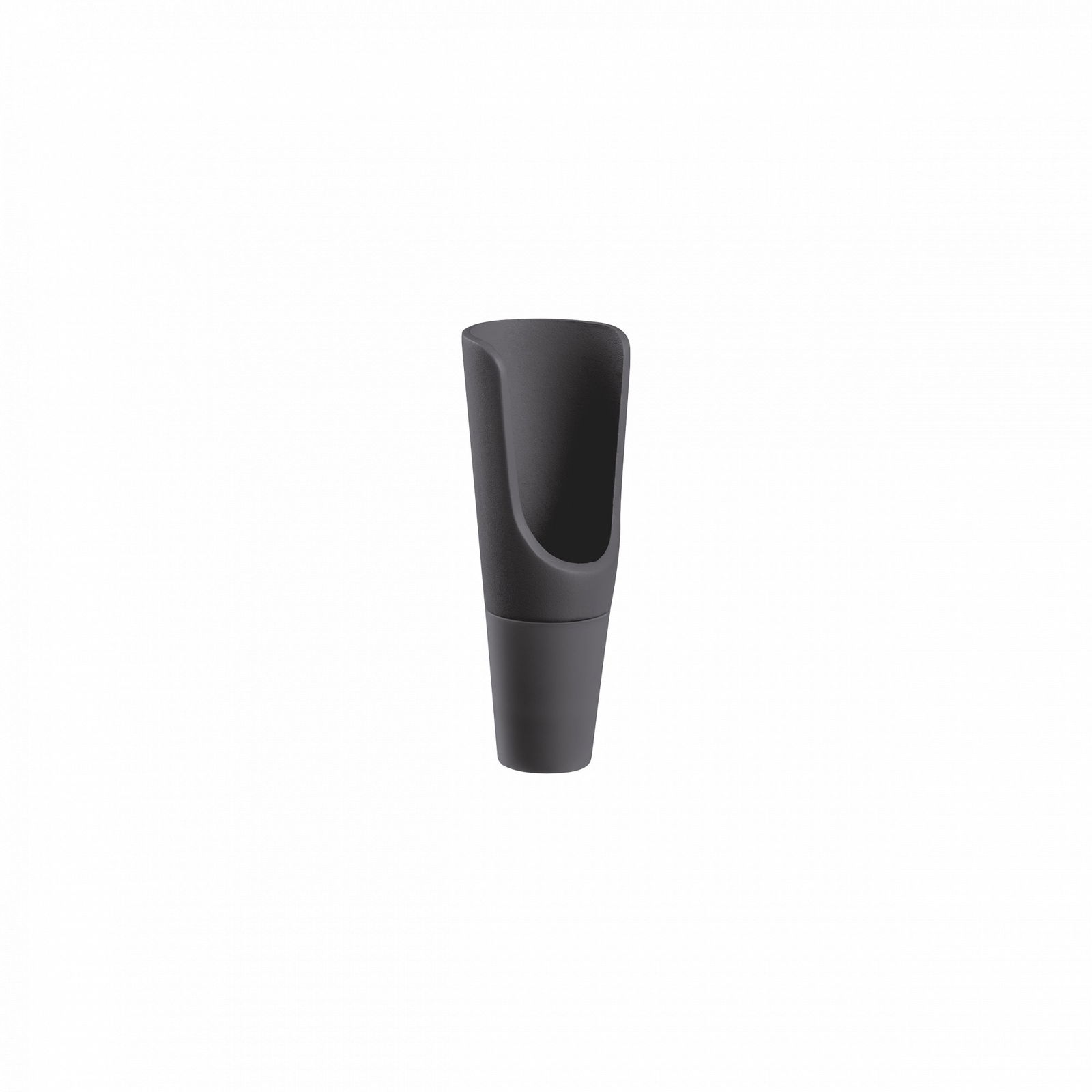Elegante schwarze moderne Vase mit einem einzigartigen geschwungenen Design für eine stilvolle Wohnkultur.