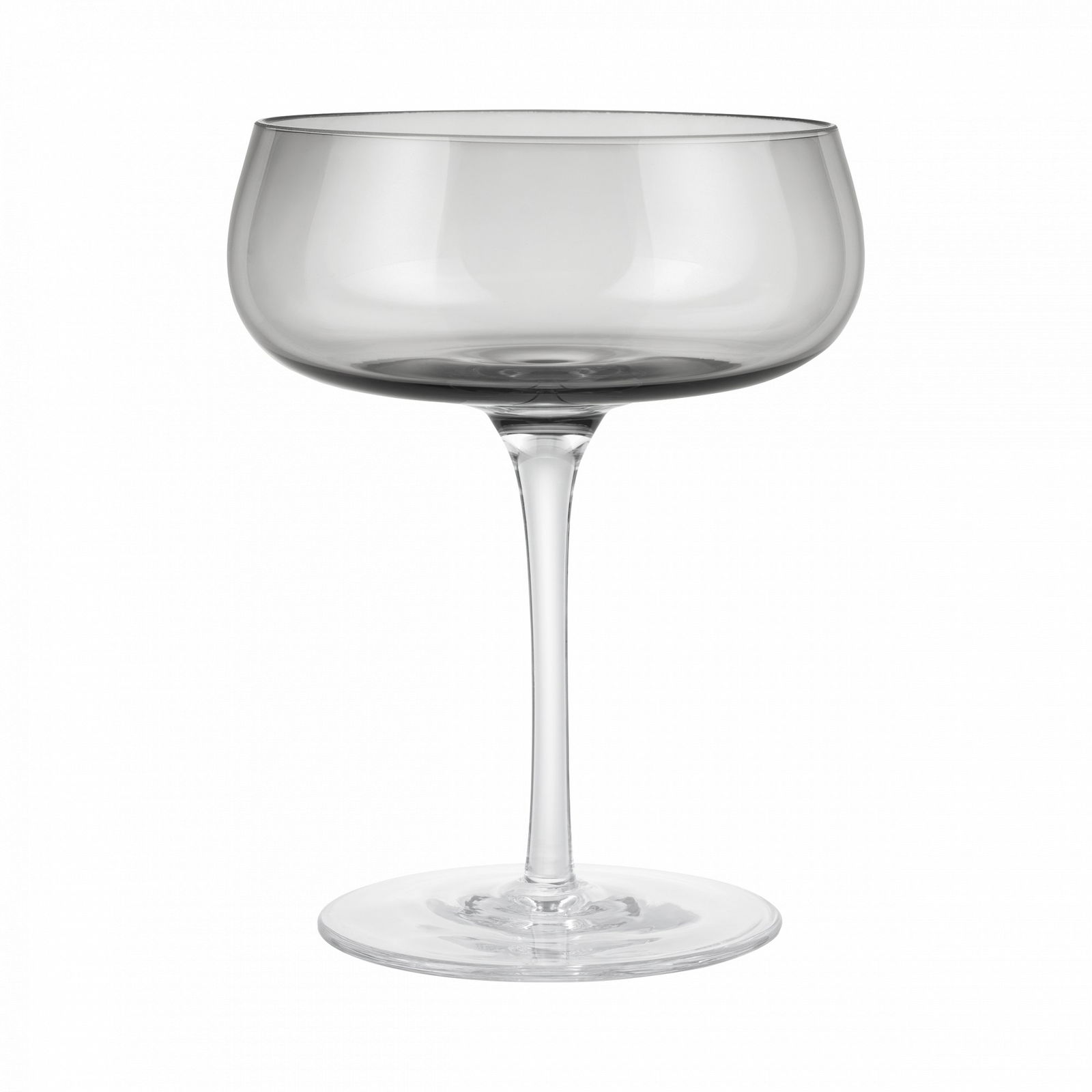 Elegantes Kristall-Coupéglas auf schwarzem Hintergrund, perfekt für Cocktails und Feiern.