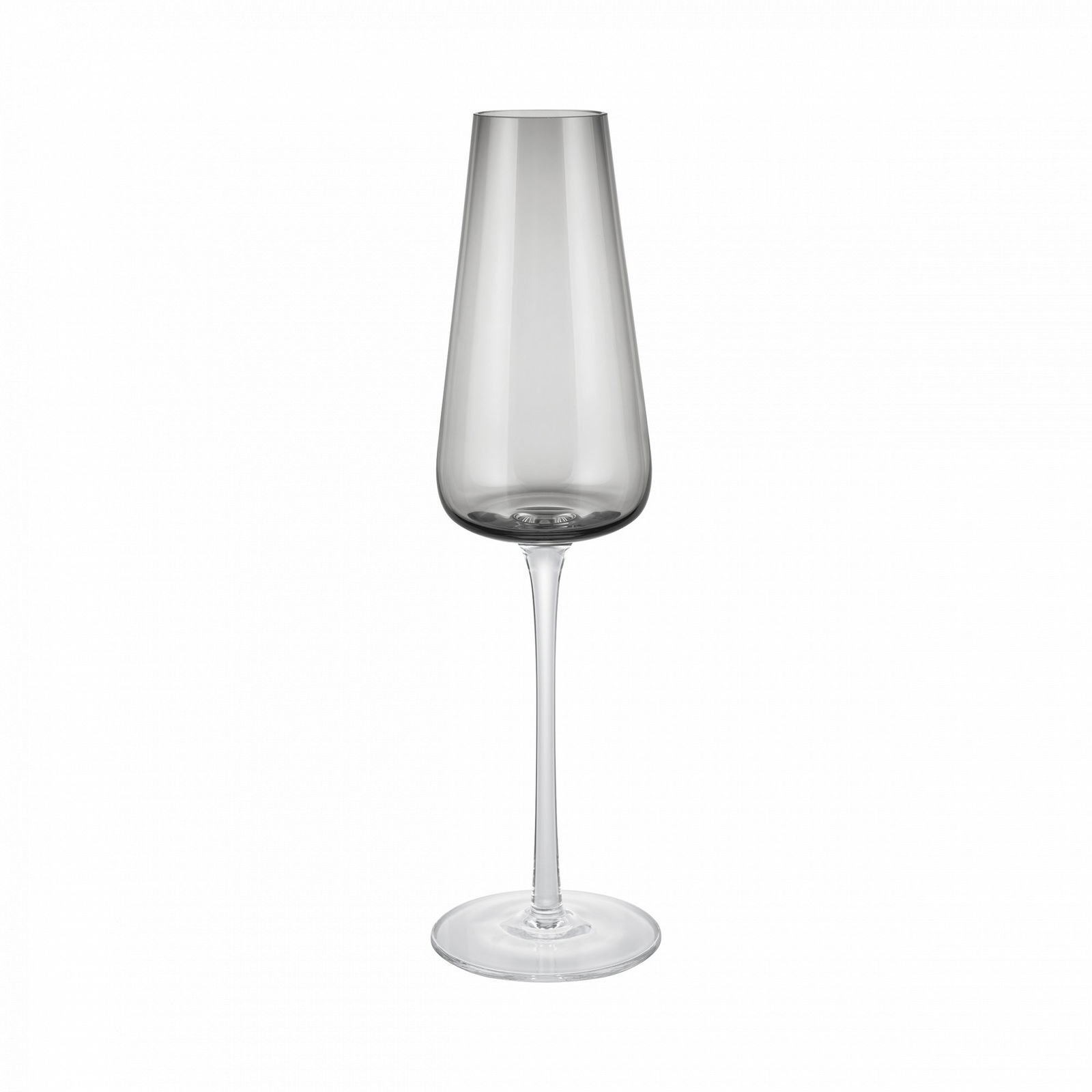 Elegantes Champagnerglas mit einem schlanken Stiel und einer hohen, geschwungenen Schale.